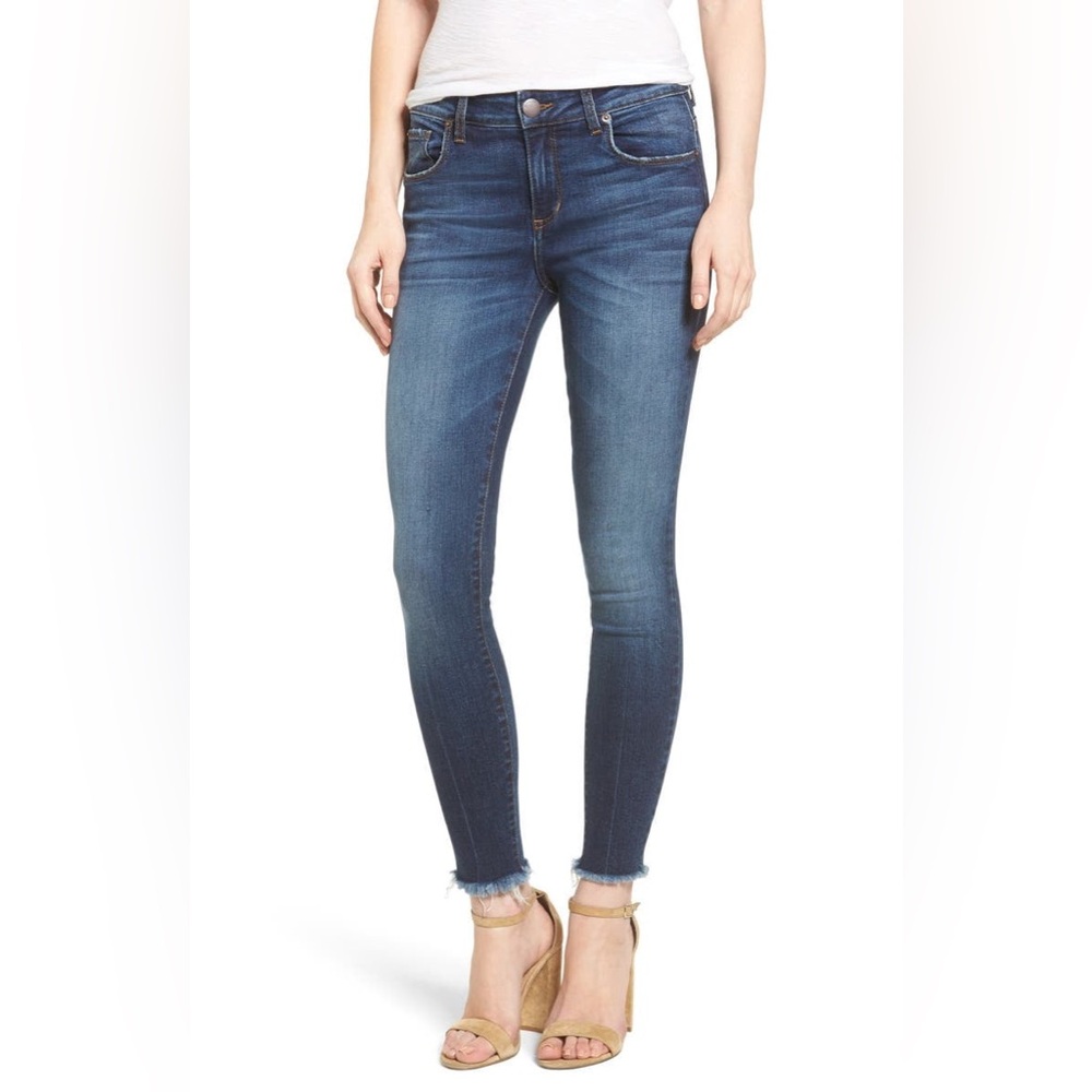 STS Blue Skinny / Straight Emma Crop Dark Wash Denim Jeans Raw Hem Cute Fall